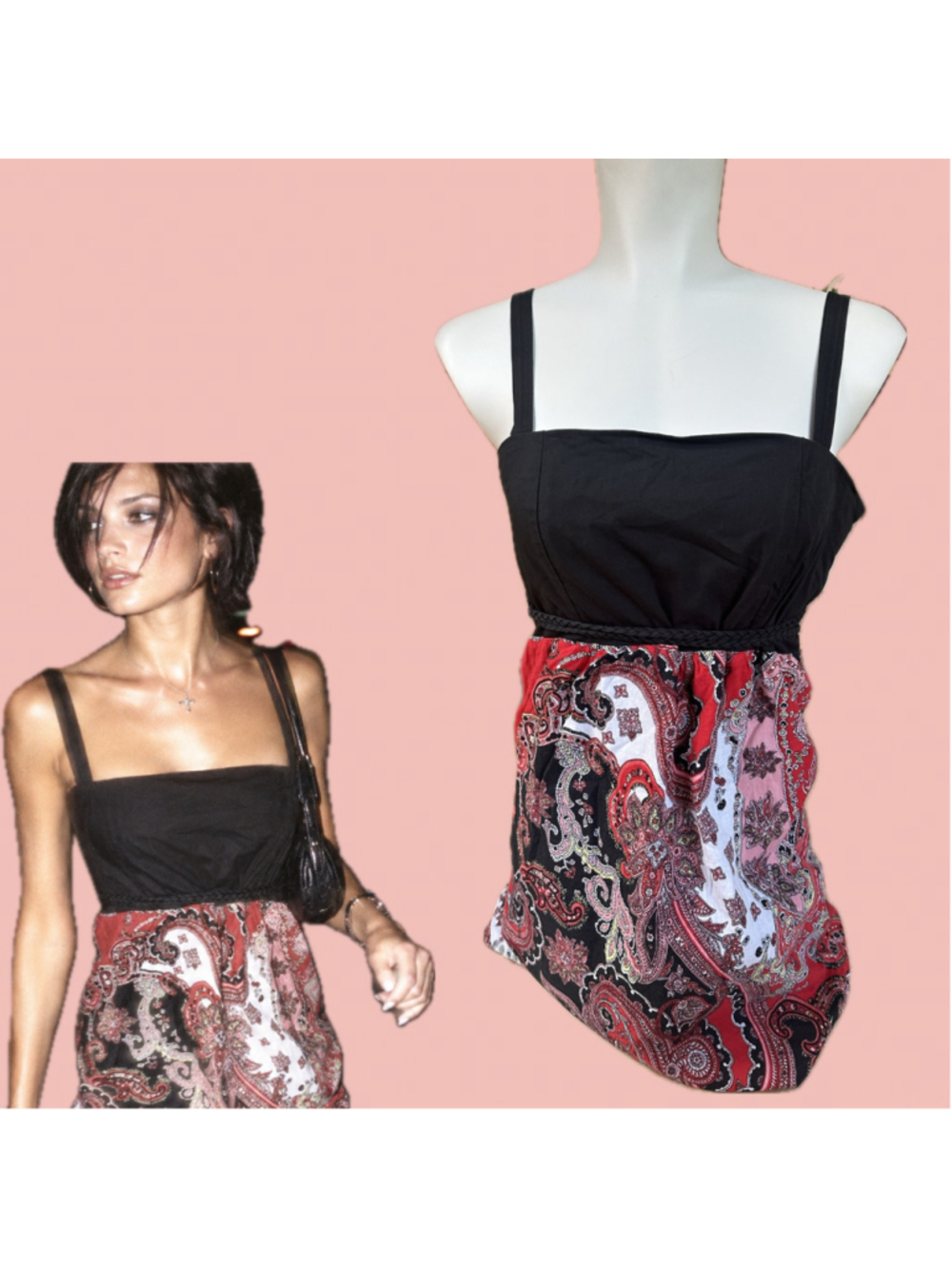 Vintage Annie 50 Paisley Mini Dress Made in Quebec Size M